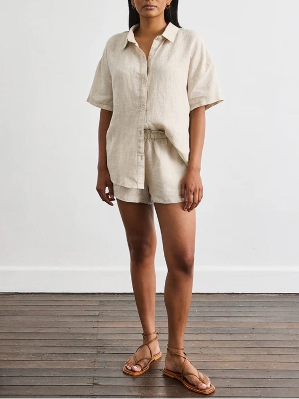 Minimalist linen shirt with chinos outfit - like new, size M/8